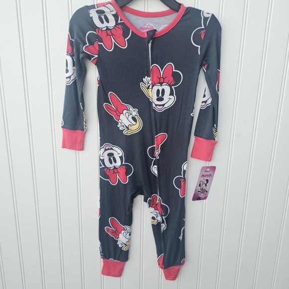 Disney Other - NEW Disney Minnie Mouse Kids One Piece Pajama - (Viscose =bamboo) 18 Months